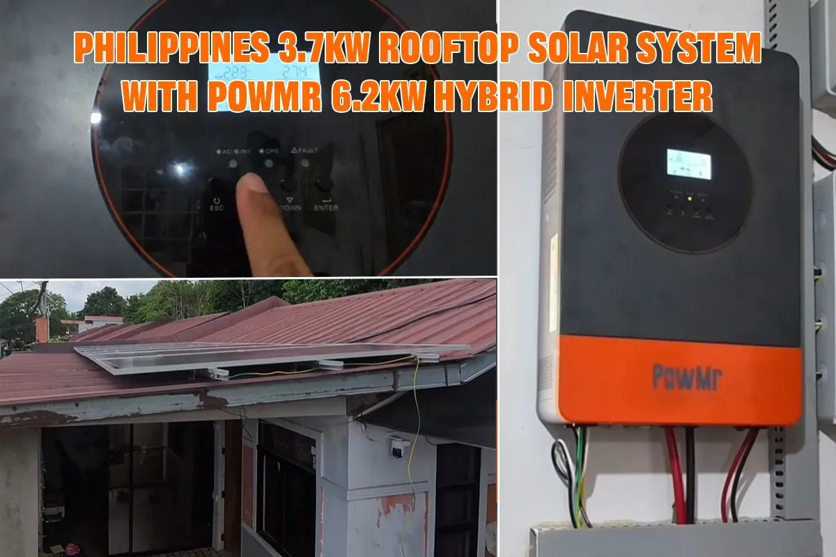 Philippines 3.7kW Rooftop Solar System with PowMr 6.2kW Hybrid Inverter