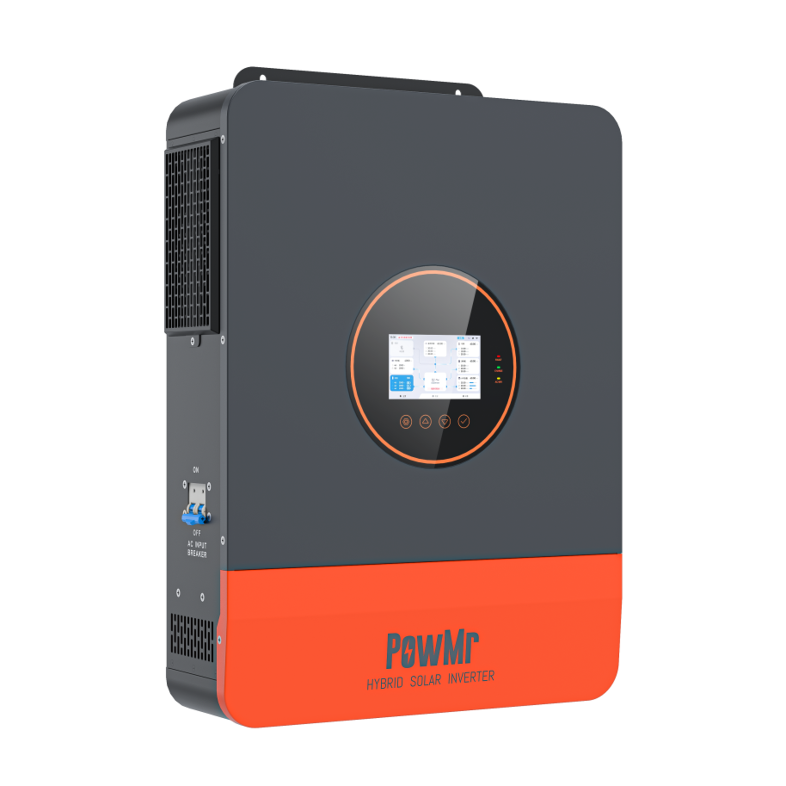6.5KW 48V Hybrid Inverter 110/240Vac Split Phase Supports Six Unit Parallel with Integrated Touch Screen