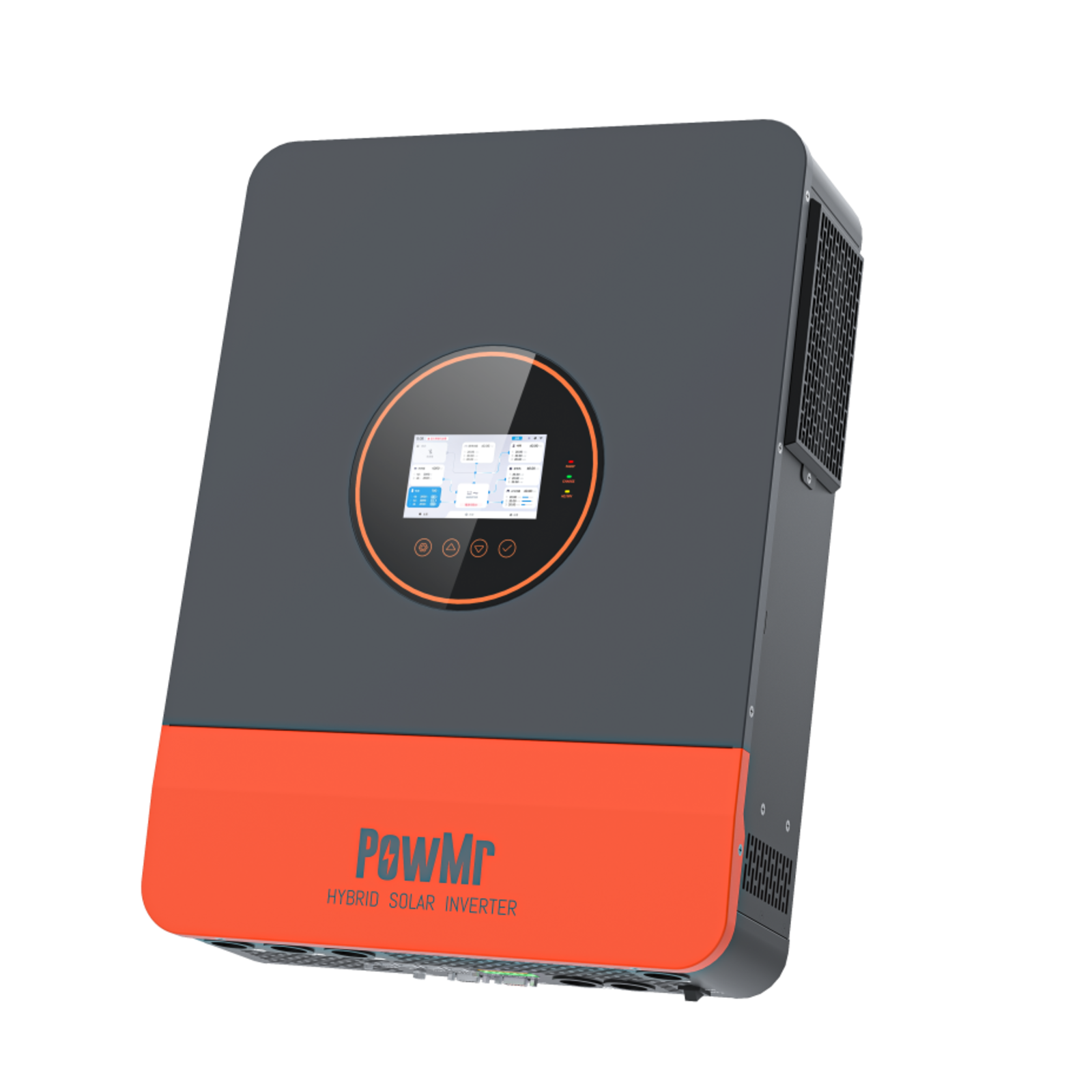 6.5KW 48V ไฮบริดอินเวอร์เตอร์ 110/240Vac สปลิตเฟส รองรับการทำงานขนานหกยูนิต พร้อมหน้าจอสัมผัสในตัว