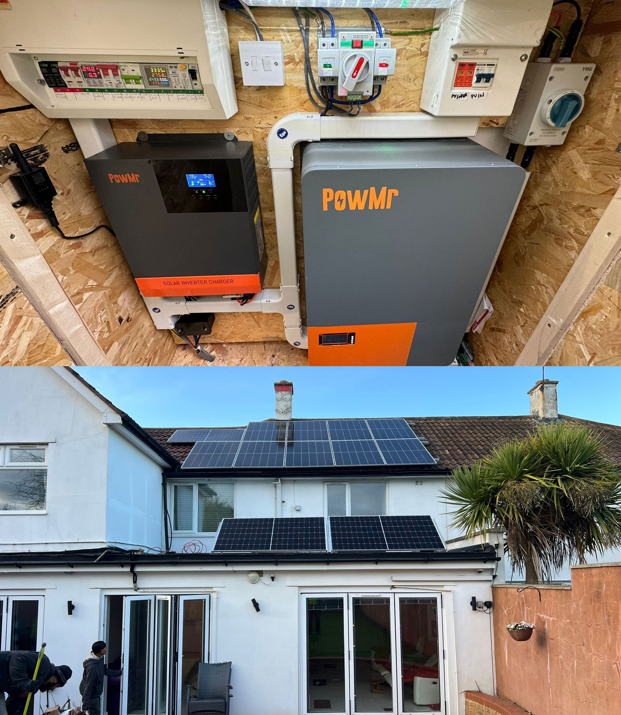 5600w solar system with 10kwh battery backup in england