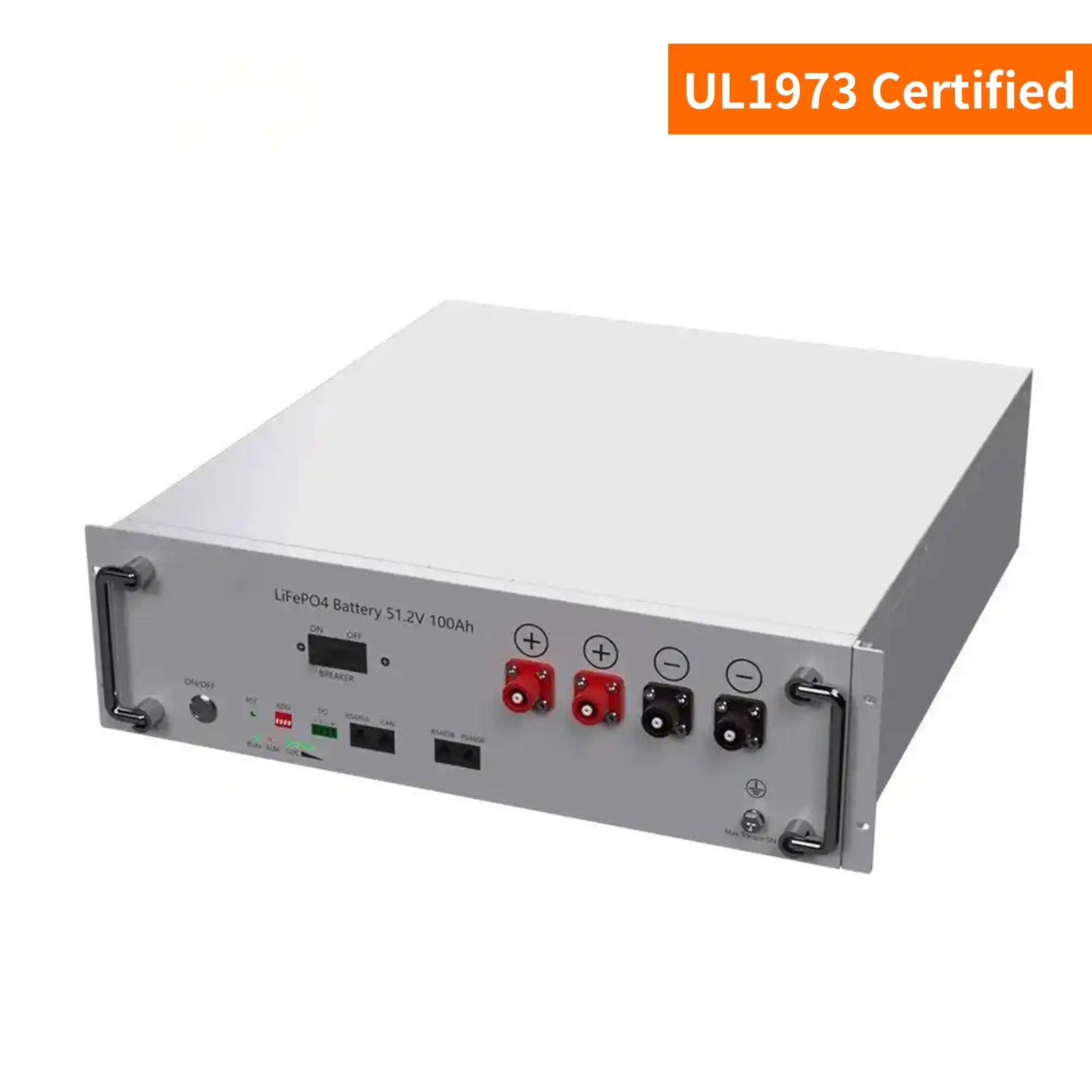 100Ah 51.2V Stackable Lithium Battery with 100A Max Charging Discharging Current UL1973 Certified