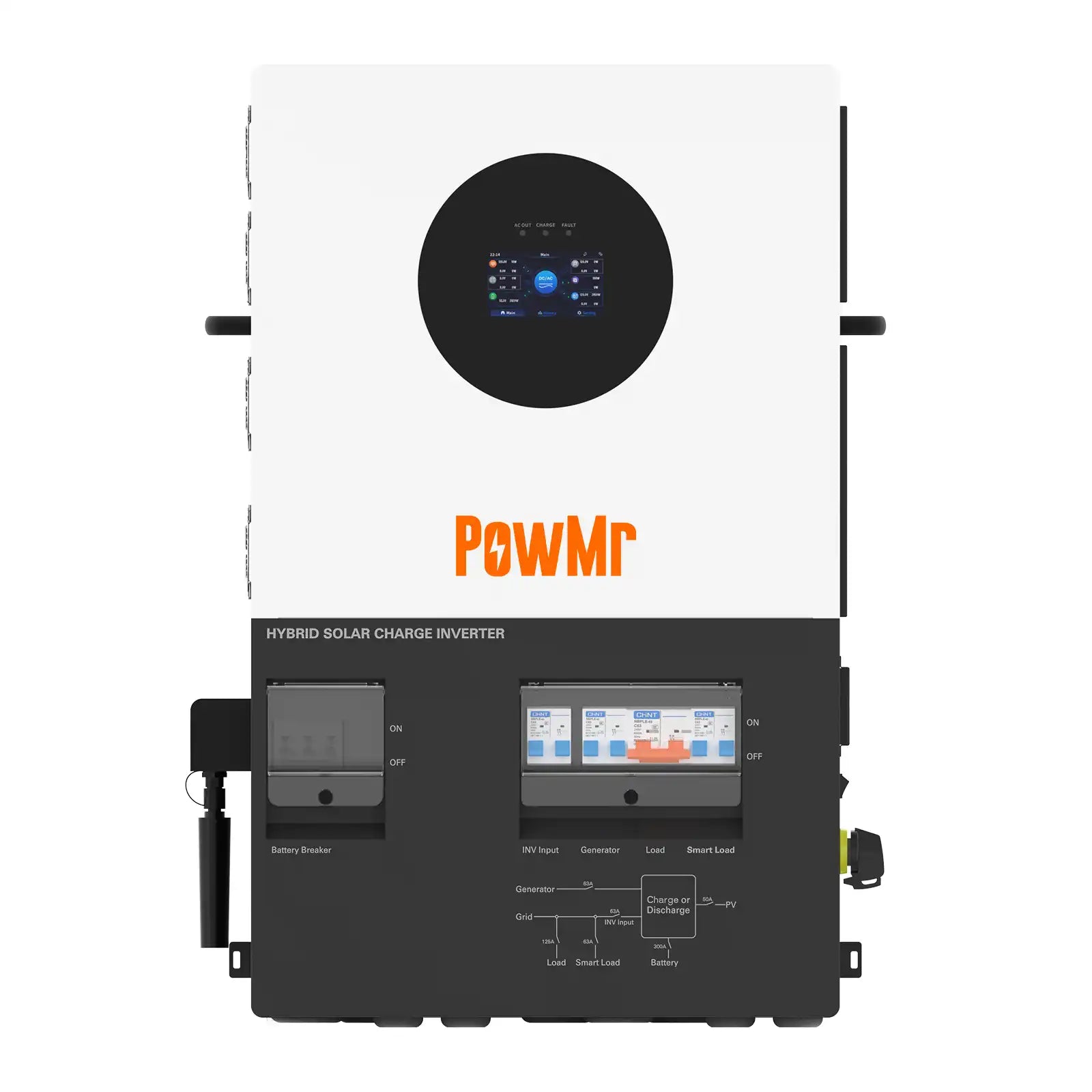 Falownik 12 kW 48 V DC typu „wszystko w jednym”, 110/240 V AC, z dzieloną fazą, obsługuje pracę równoległą 6 urządzeń