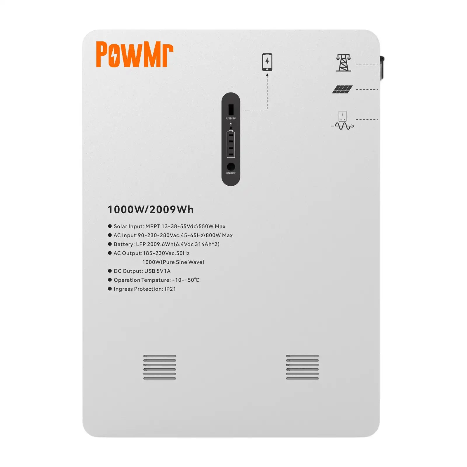 Sistema de almacenamiento de energía portátil todo en uno de 1000W 220V 2KWH