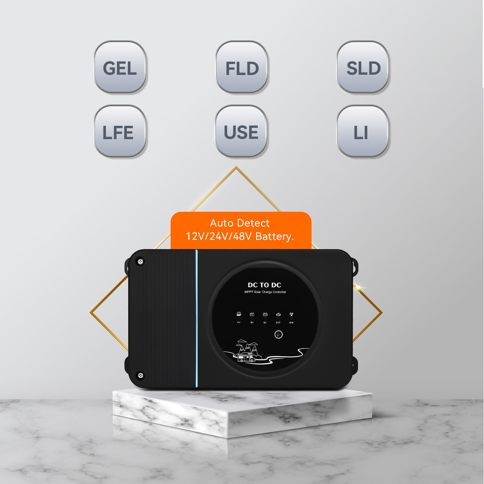 DC to DC RV solar charge controller for 12v and 24v batteries