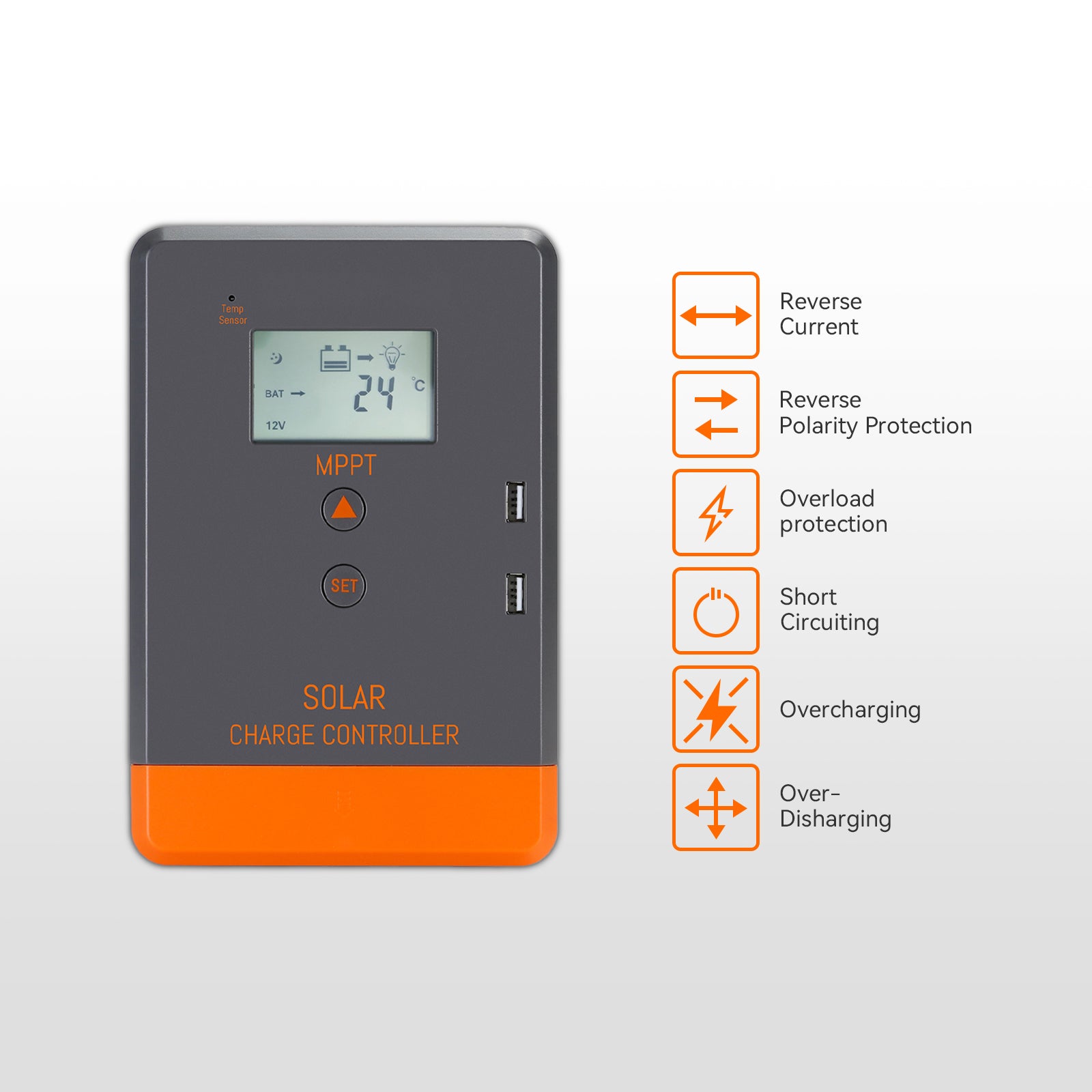 Full system protections for MPPT solar charge controller POW-KEEPER