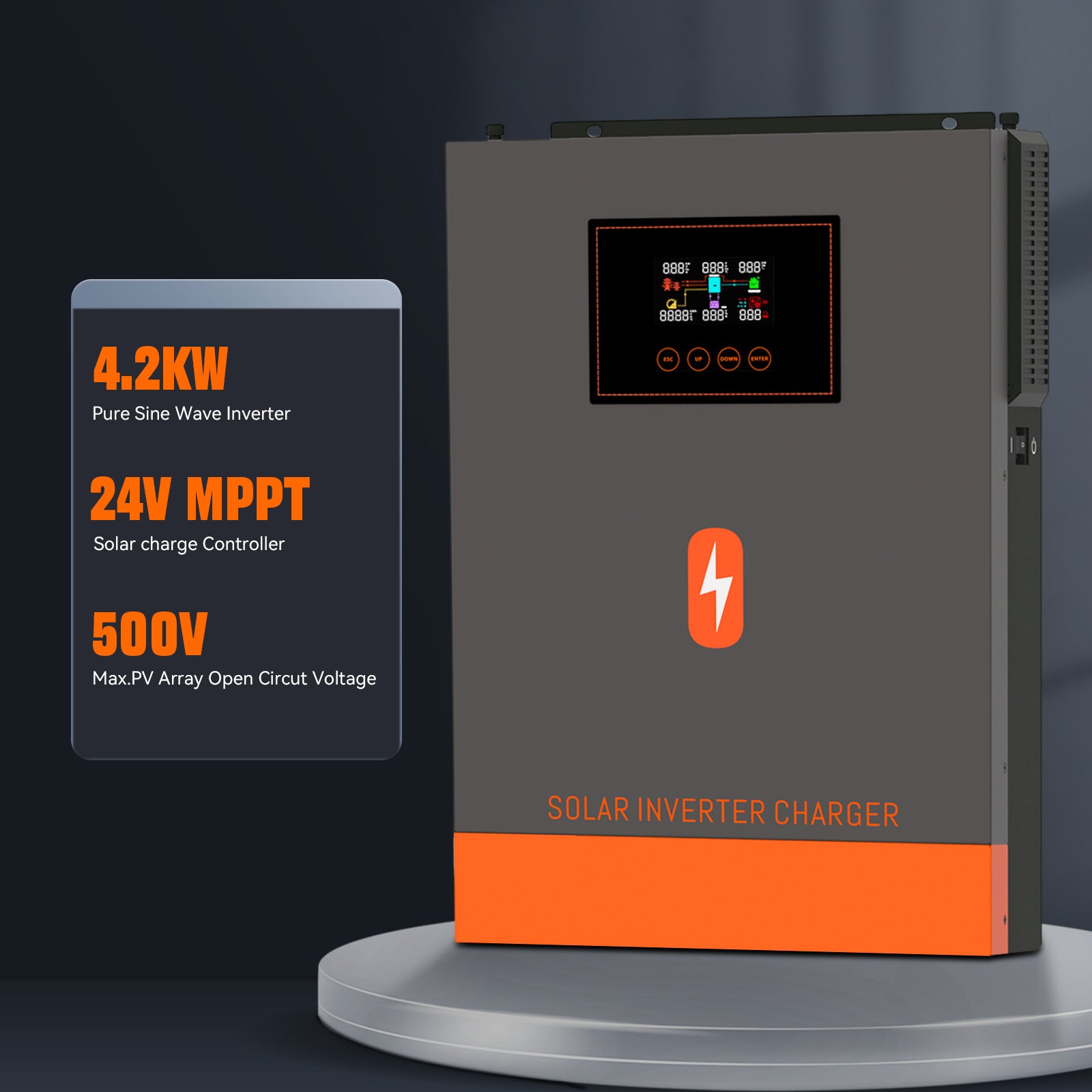 4.2kw pure sine wave inverter with mppt solar charge controller