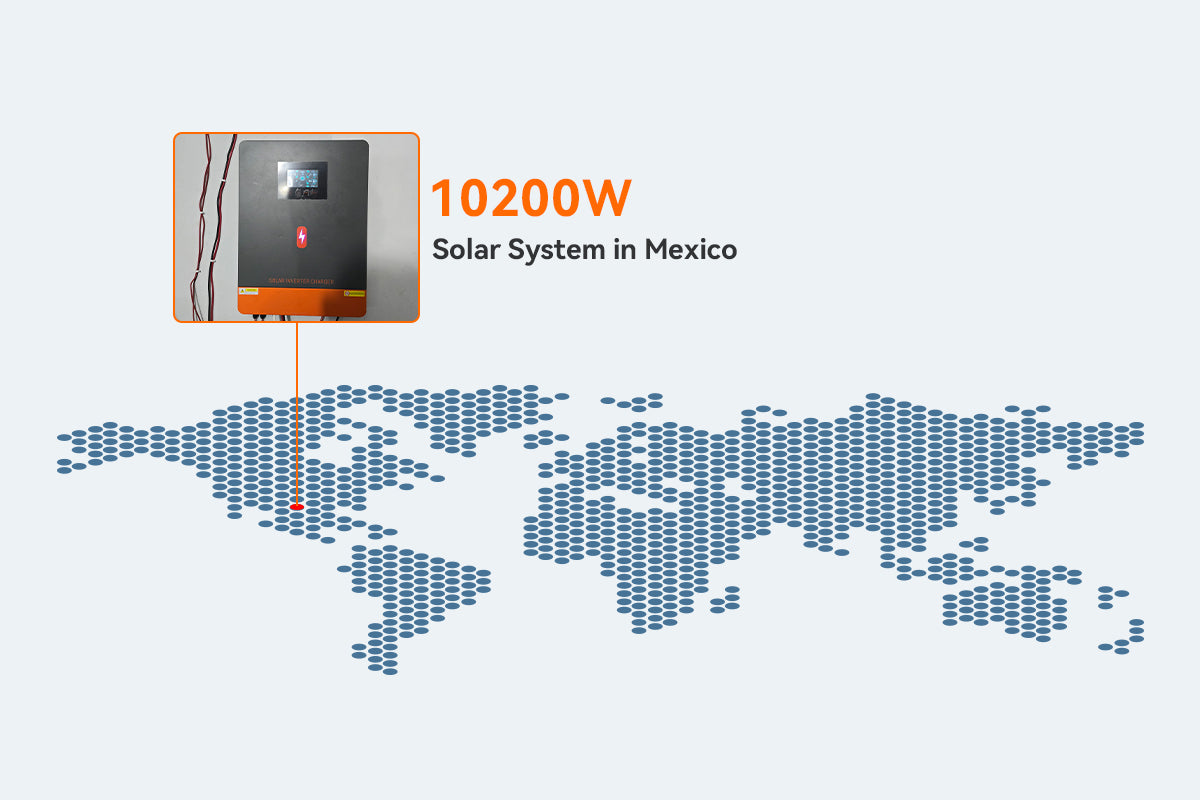 10.2kw solar power system in Mexico