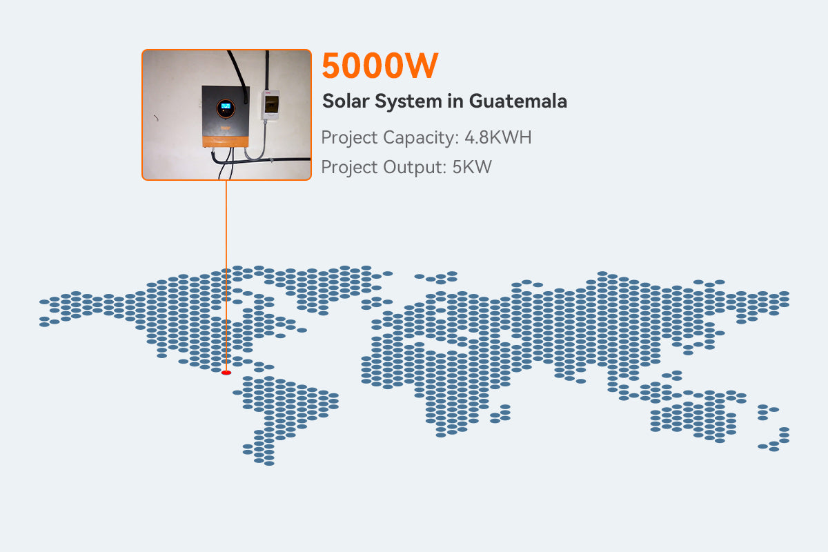 5kw solar inverter with 4.8kwh battery in Guatemala