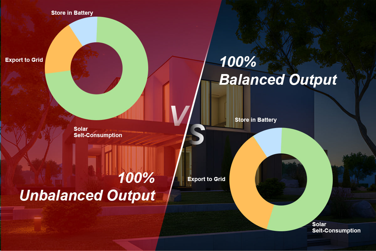 balanced output vs unbalanced output in solar withou net metering