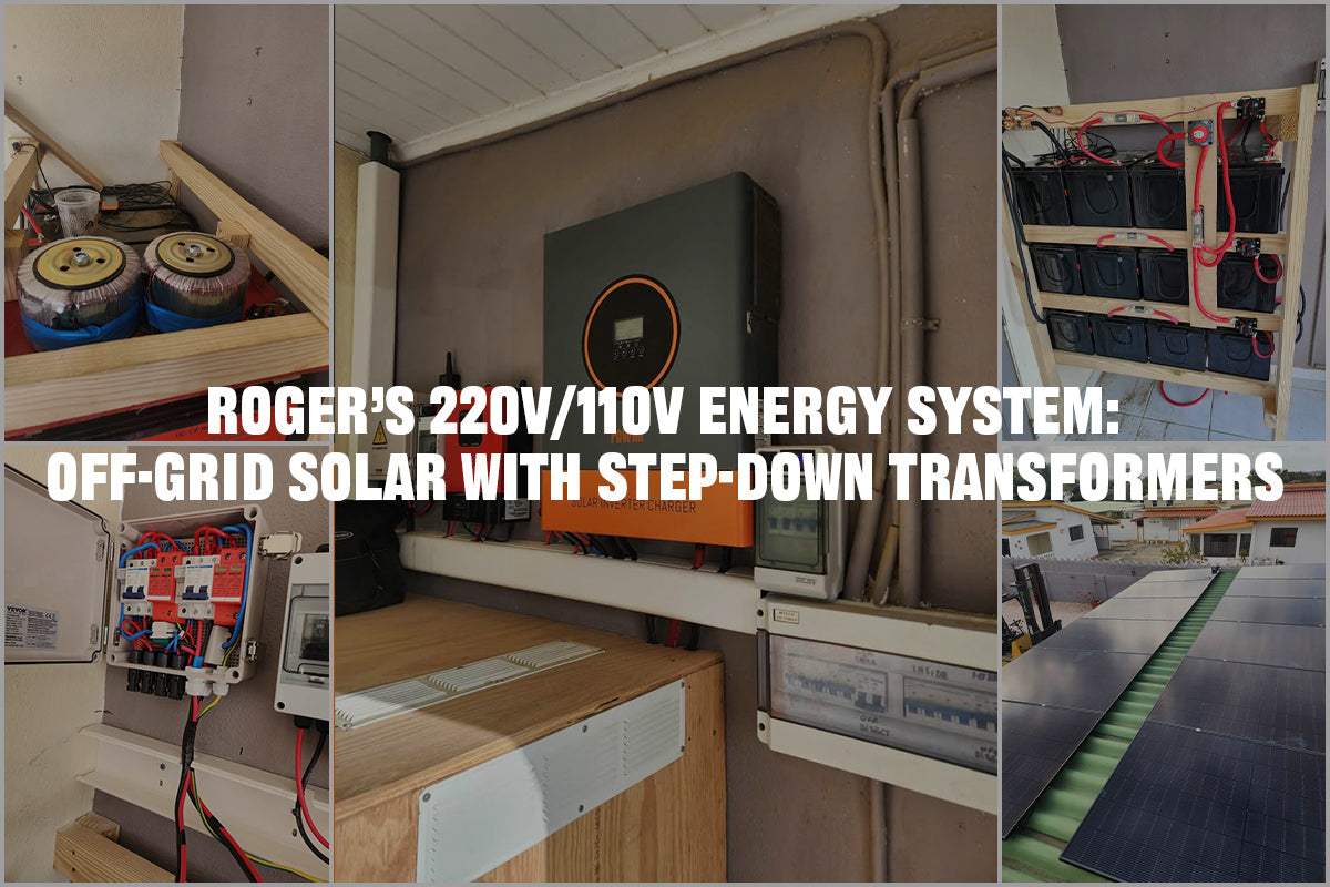 solar system with 220v to 110v step-down transformer
