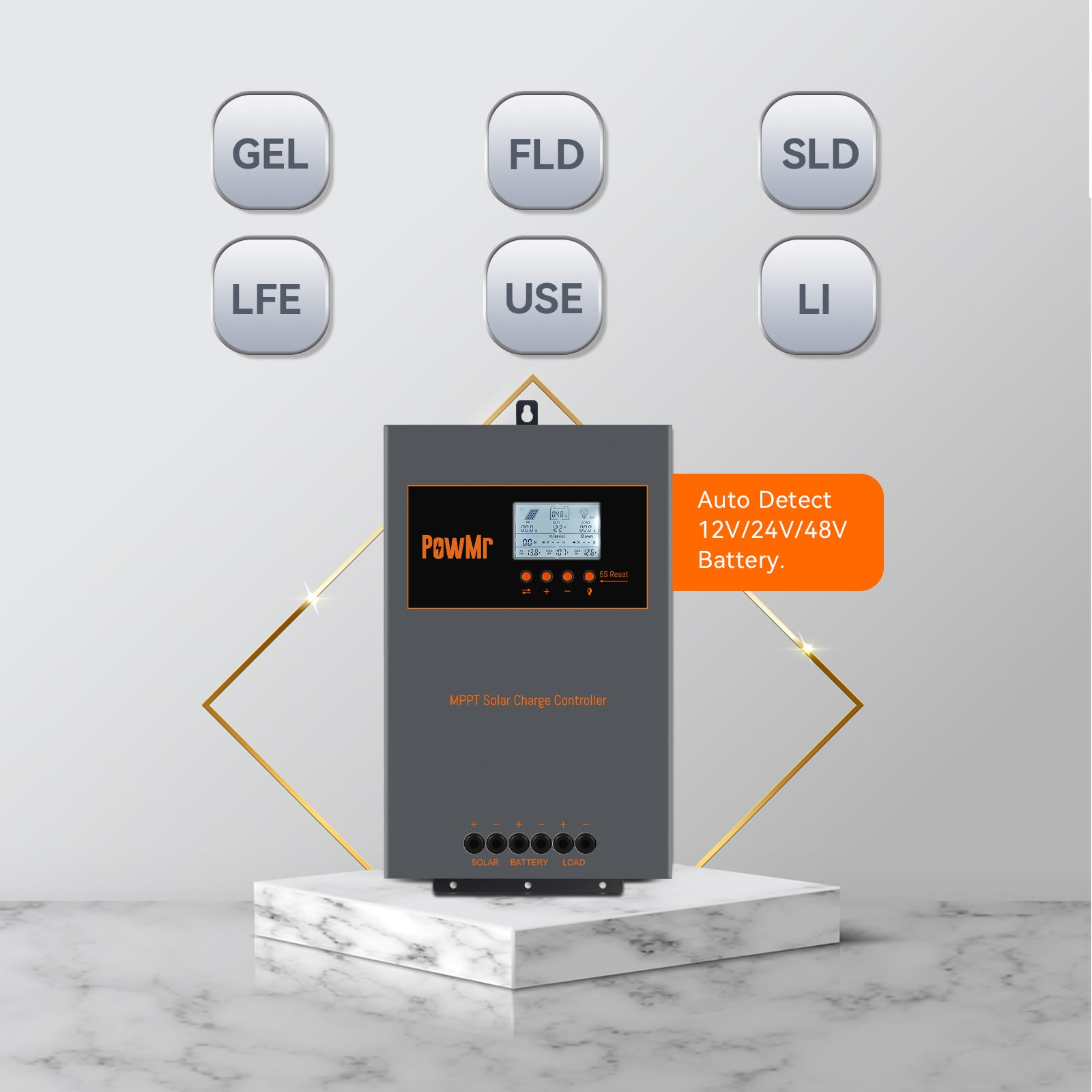 100A MPPT solar charge controller for 12v/24v/48v solar batteries
