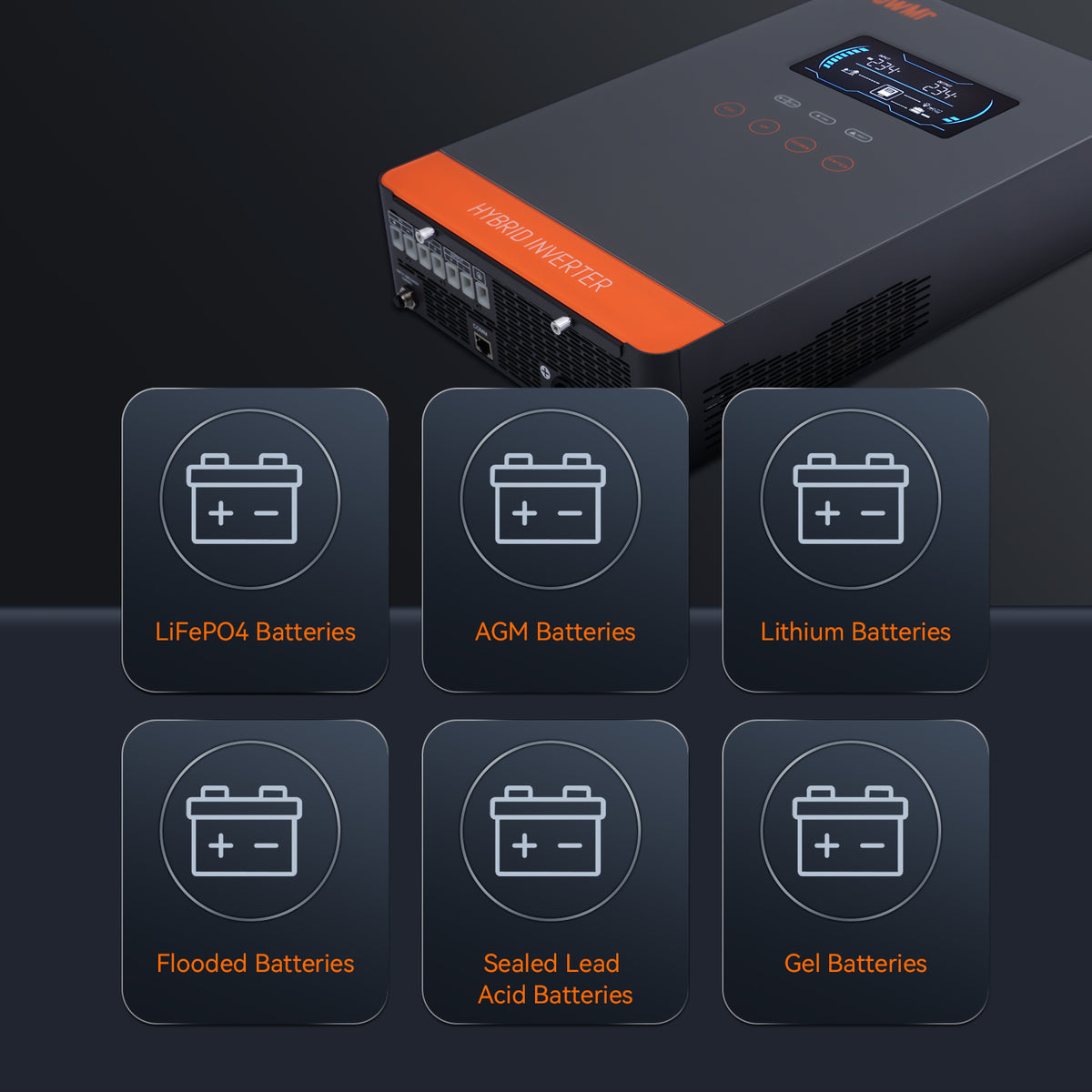 6500W 220Vac 48Vdc Hybrid Inverter Charger