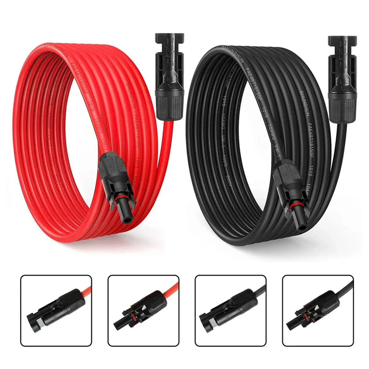 9M Solarkabel mit Steckern, verzinntem Kupfer, XLPE, wetterfestes PV-Kabel