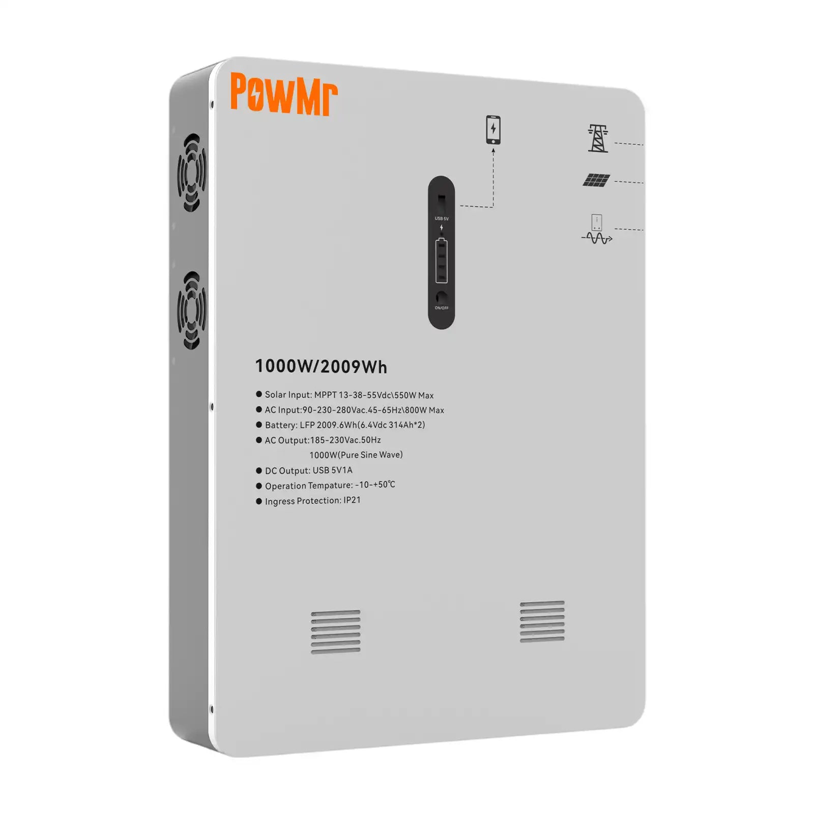 Sistema de almacenamiento de energía portátil todo en uno de 1000W 220V 2KWH