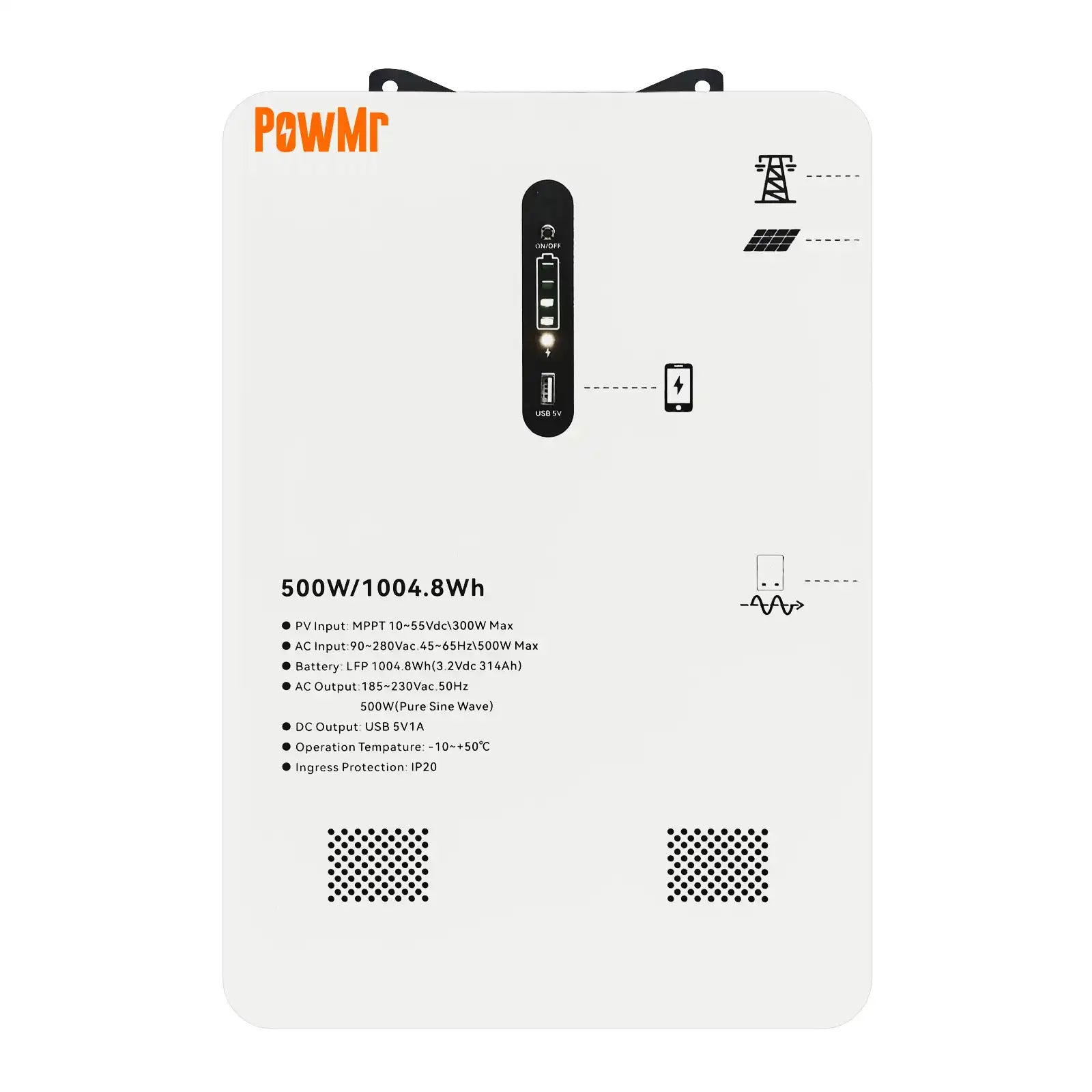 ระบบจัดเก็บพลังงานแบบพกพาอัลตร้าสลิมแบบครบวงจร 500W 220V 1KWH