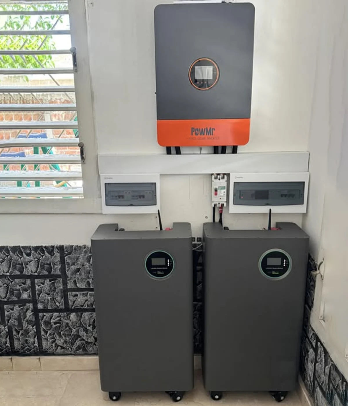 PowMr solar inverter charger and lithium battery backup system installed for home energy storage