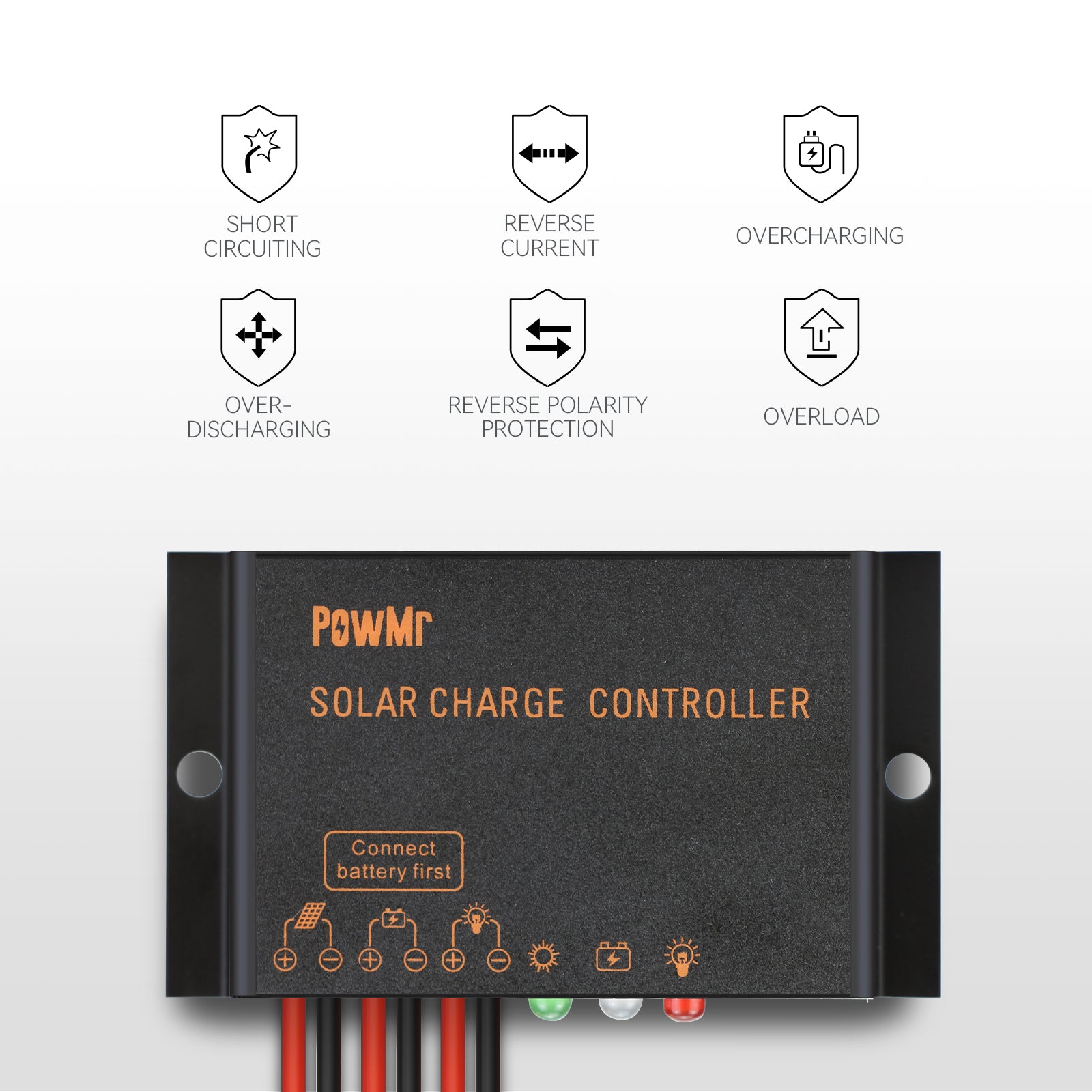 pwm solar charge controller with all-round protections