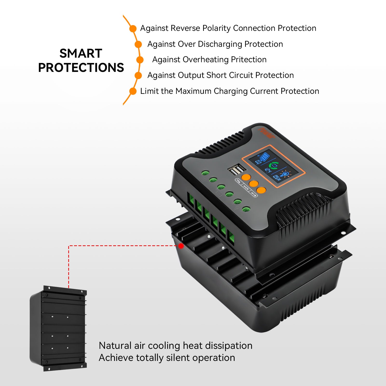 protections of PWM solar charge controller - PSTAR