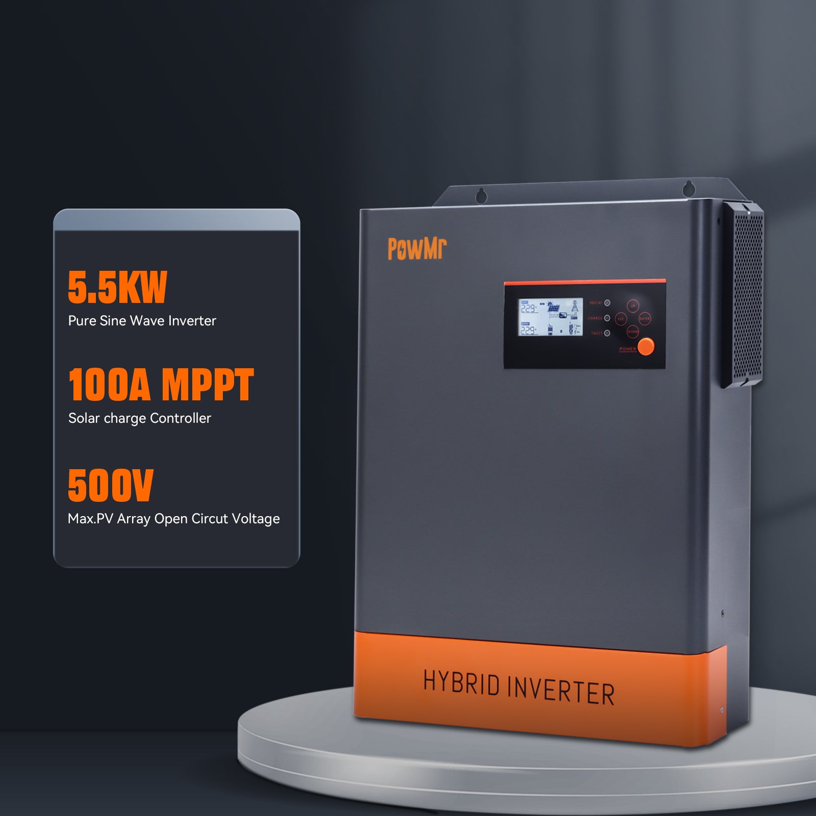 5500W pure sine wave inverter with 100amp mppt solar charge controller